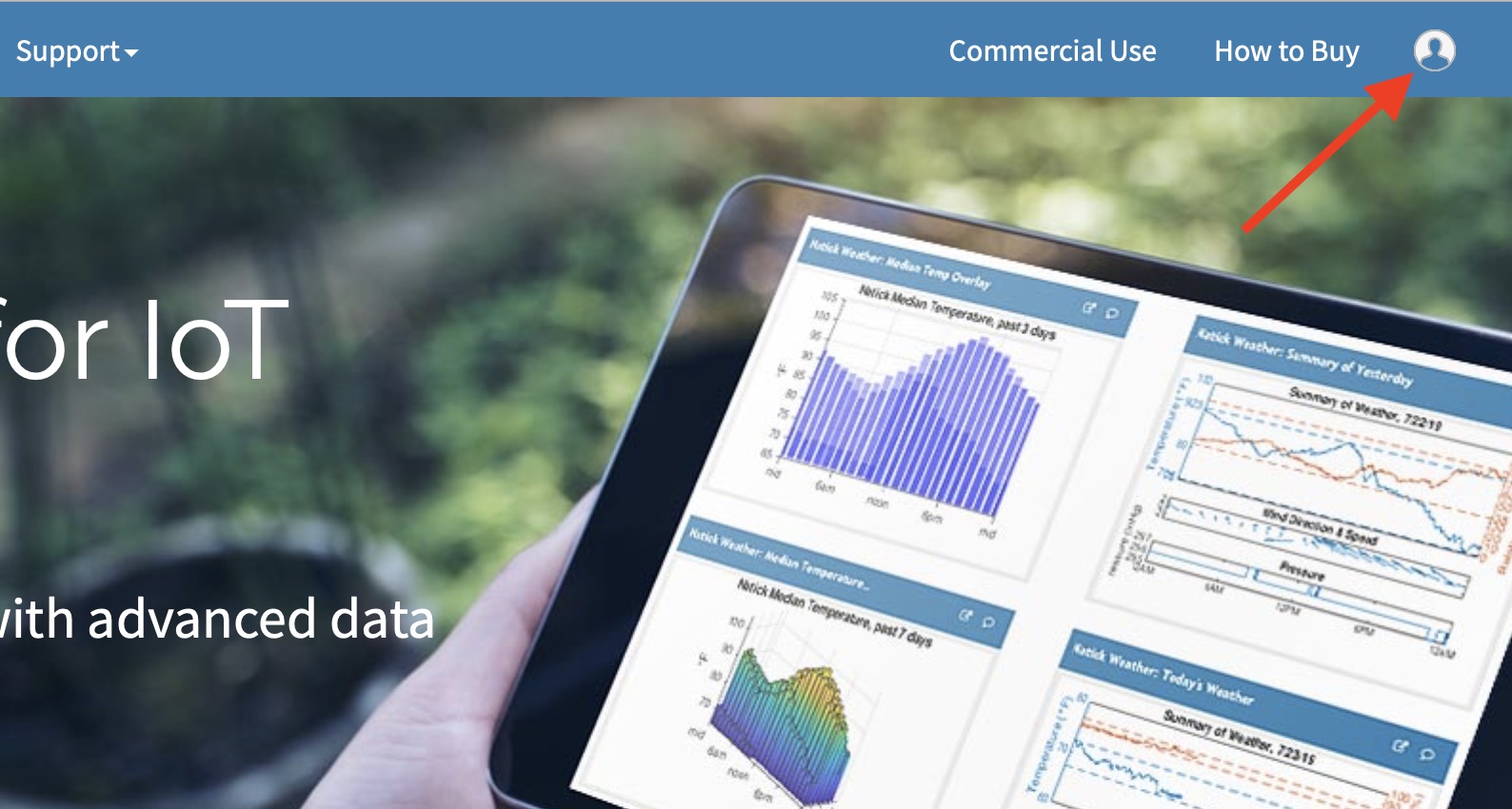 Bild von der ThingSpeak Startseite