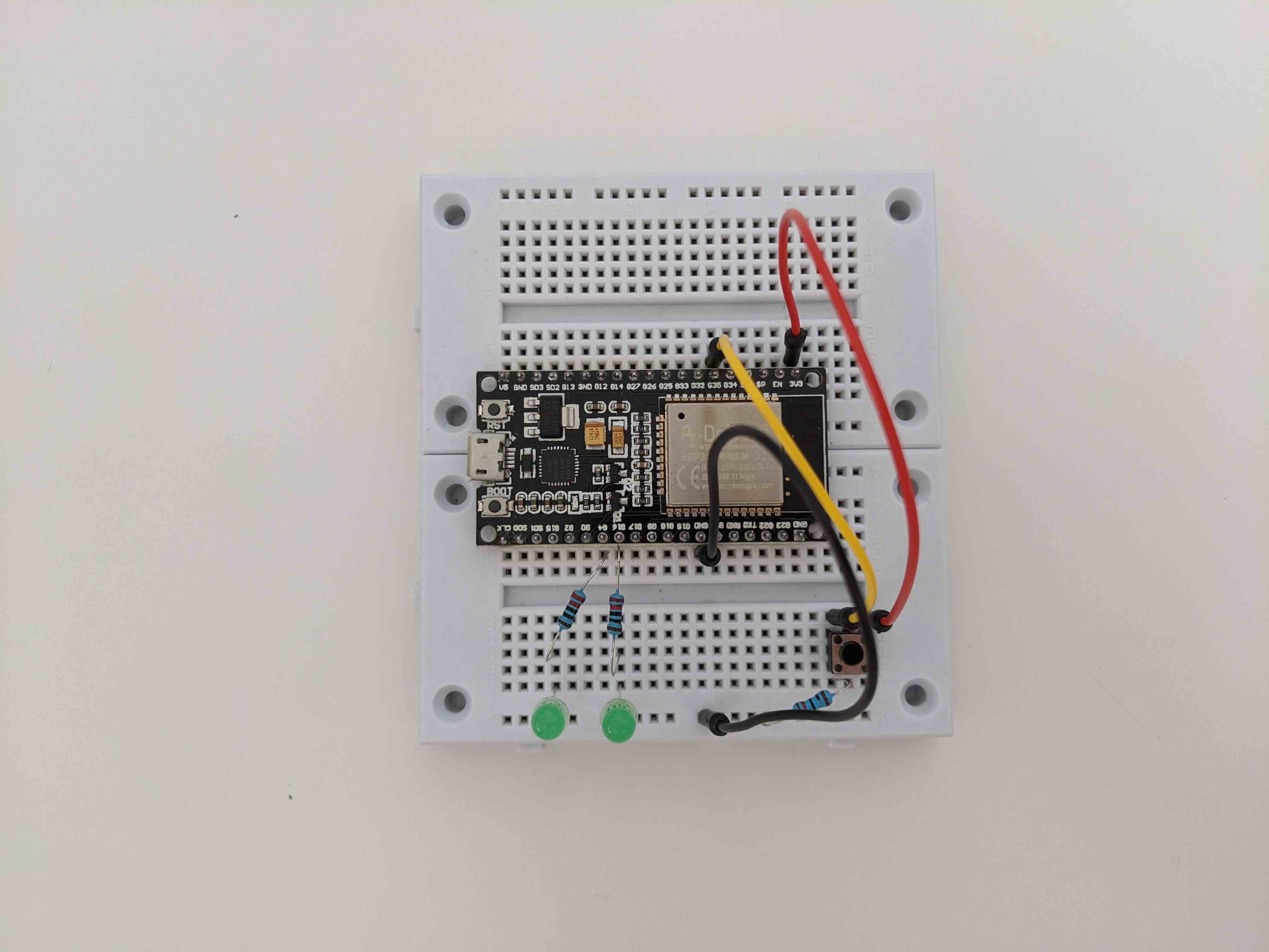 Aufbau der Erweiterung mit zweiter LED an weiterem Ausgang