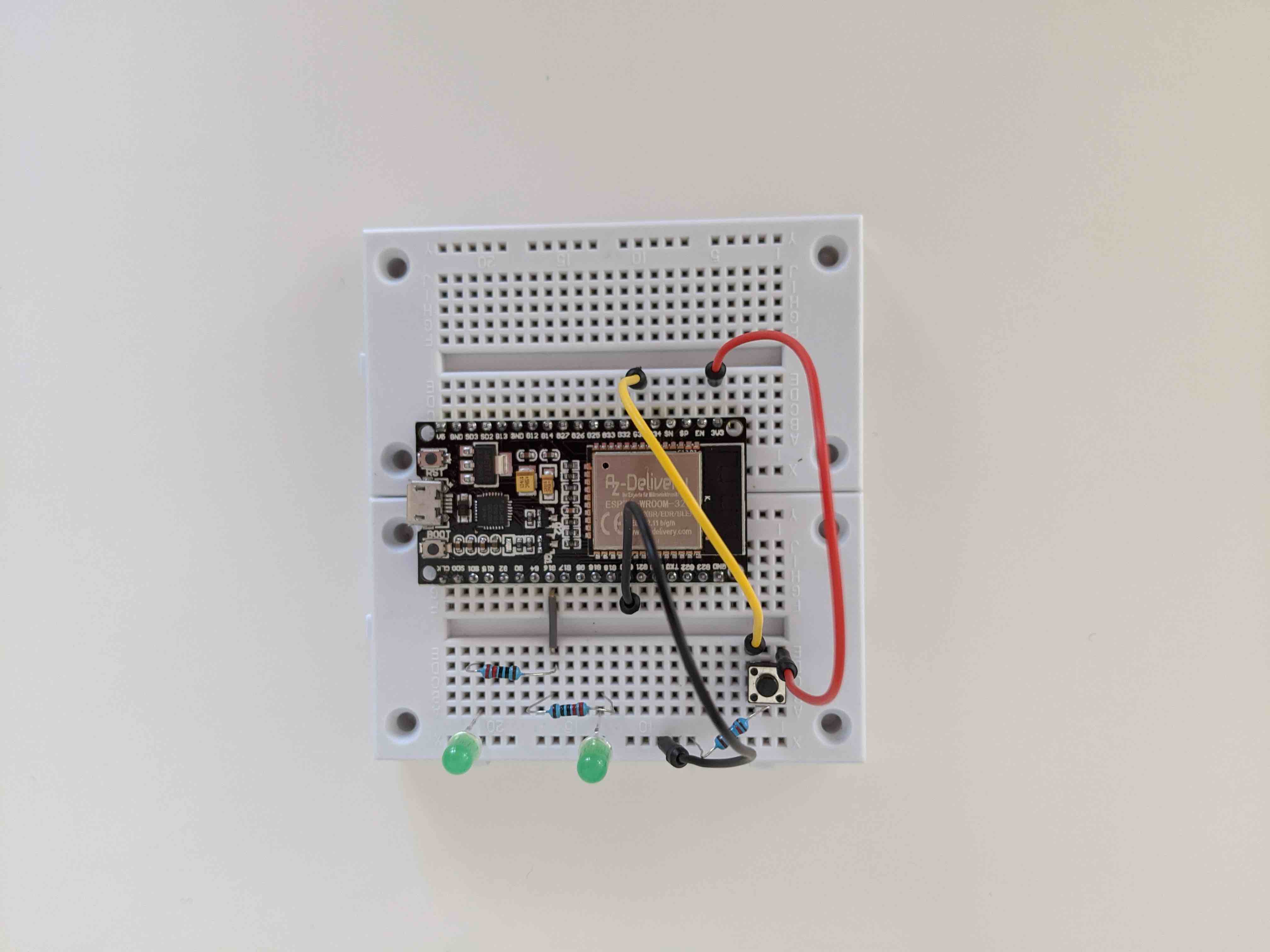 Aufbau der Erweiterung mit zweiter LED Parallel