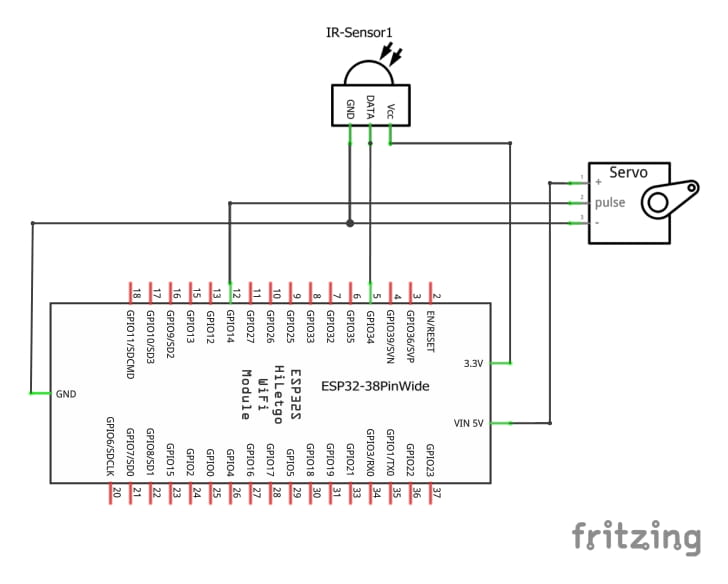 Schaltplan Übung IR Servo