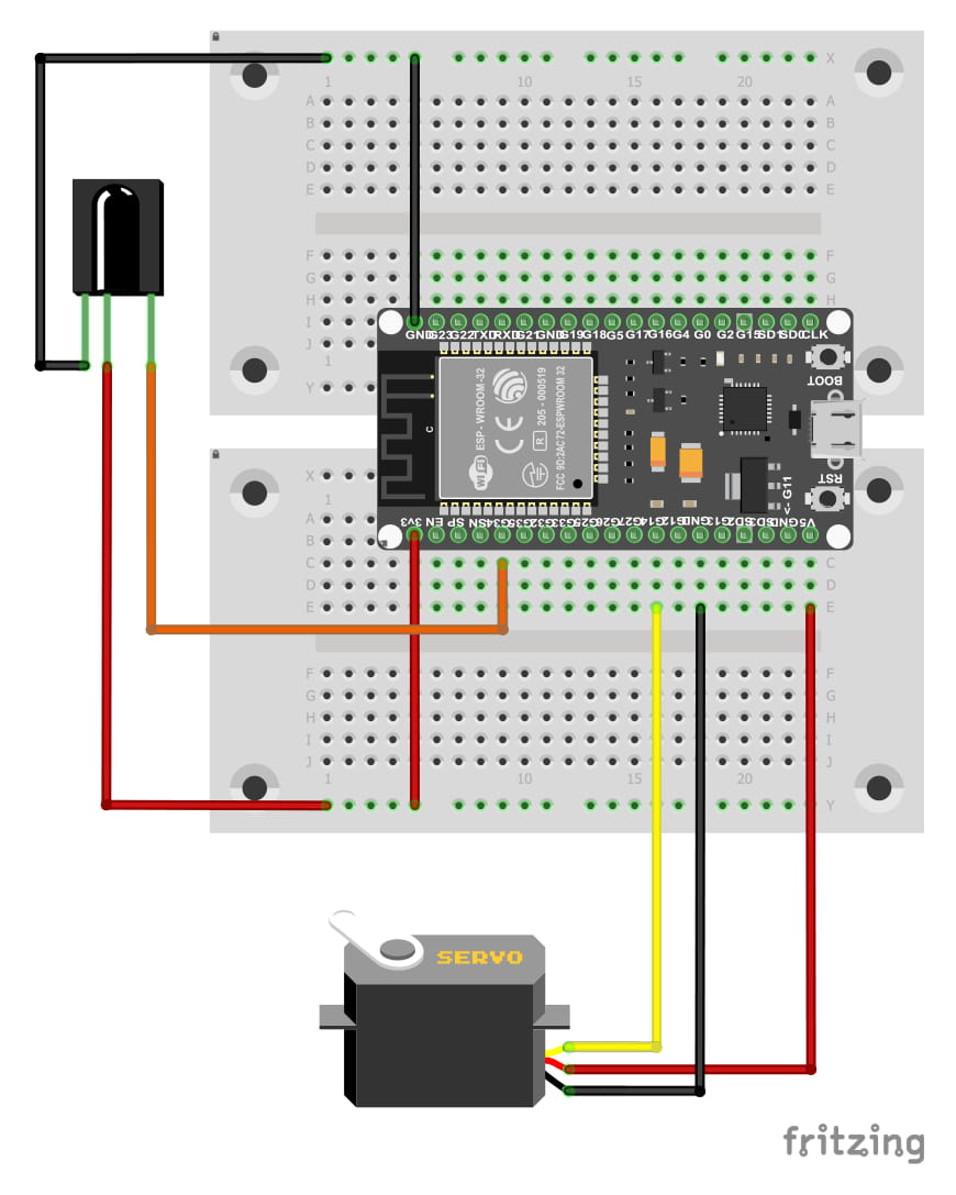 Steckplatine Übung IR Servo