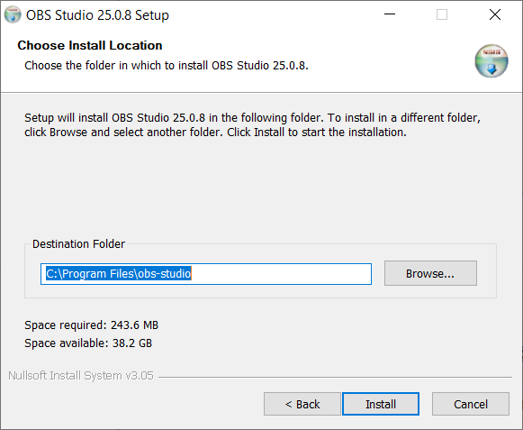 Abbildung 3: OBS Installationsfenster 3