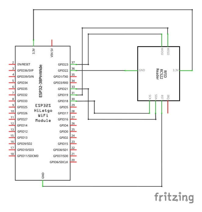 Schaltplan RFID-RC522