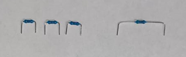 Bild von Widerständen mit umgeknickten Beinchen