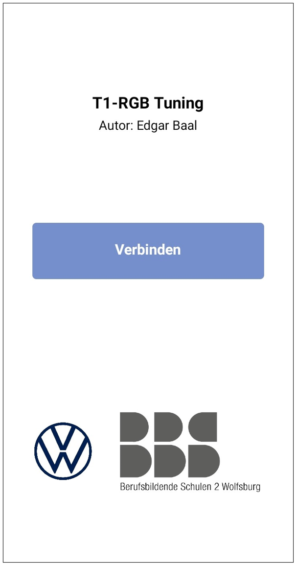 Screenshot des Verbindungsscreens auf dem Smartphone