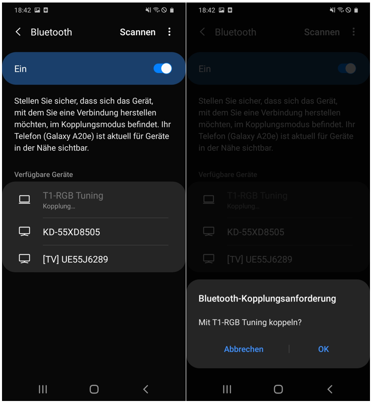 Kopplungsvorgang mit Abfrage