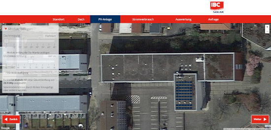 Abbildung 3: Solaranalage kleine Dachfläche Quelle: https://stromrechner.ibc-solar.de/