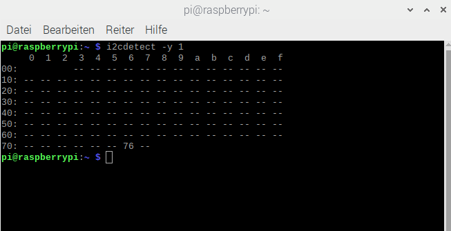 i2cdetect -y 1
